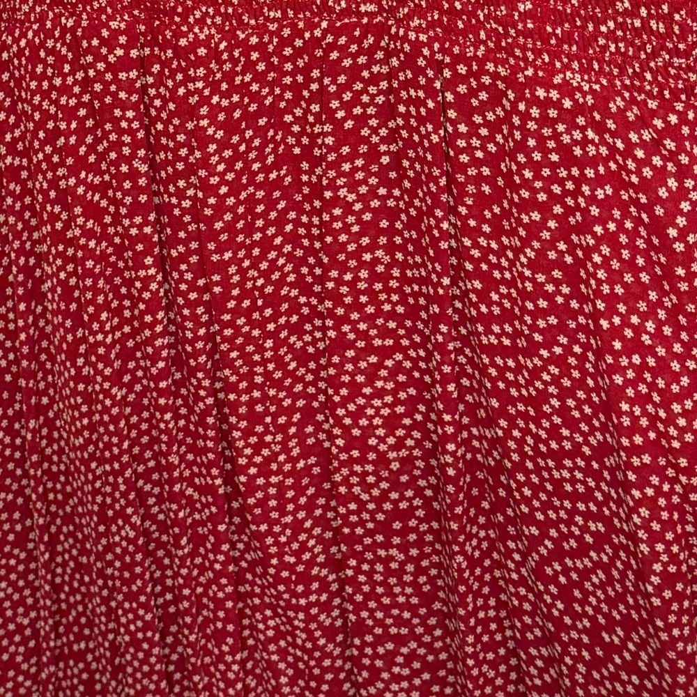 Reformation Siesta midi dress in red with flowers - Picture 8 of 8